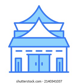 temple building vector illustration isolated on white background. Architecture business concept.