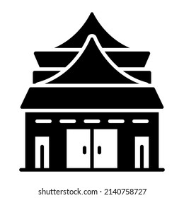 ilustración vectorial de construcción de templo aislada en fondo blanco. Concepto de negocios de arquitectura.