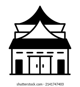 temple building vector illustration isolated on white background. Architecture business concept.