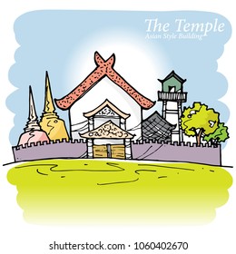 temple cartoon vector character