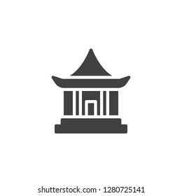 Temple Chinese vector icon. filled flat sign for mobile concept and web design. Chinese pavilion gate simple solid icon. Symbol, logo illustration. Pixel perfect vector graphics