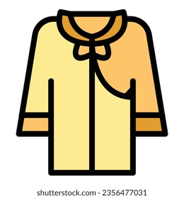 Vector de contorno del icono de la tela de templo. Ciudad cultural. Tíbet de viaje plano