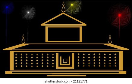  temple and color lights	