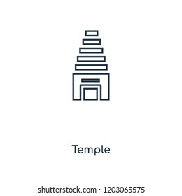 Temple concept line icon. Linear Temple concept outline symbol design. This simple element illustration can be used for web and mobile UI/UX.