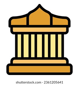 Temple costume icon outline vector. Travel culture. Skyline national color flat