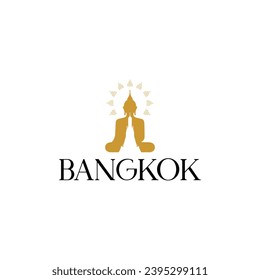 Tempel des SmaragdBuddha in Bangkok, ththththailändisches Logo-Symbol für flaches Design