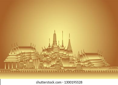 Temple of the Emerald Buddha Gold color