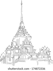 Temple free hand sketch