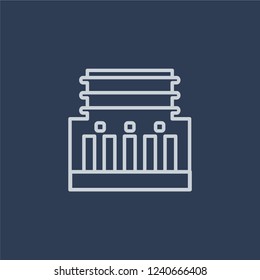 Temple of the frescoes icon. Trendy flat vector line Temple of the frescoes icon on dark blue background from Architecture and Travel collection. 