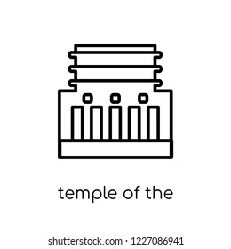 temple of the frescoes icon. Trendy modern flat linear vector temple of the frescoes icon on white background from thin line Architecture and Travel collection, outline vector illustration