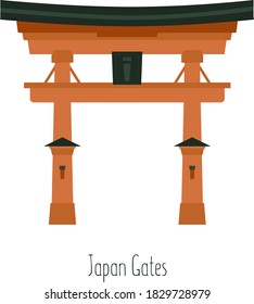 Temple gate in japan, vector Illustration, Japanese famous place and landmark, travel concept.