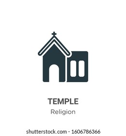 Temple glyph icon vector on white background. Flat vector temple icon symbol sign from modern religion collection for mobile concept and web apps design.