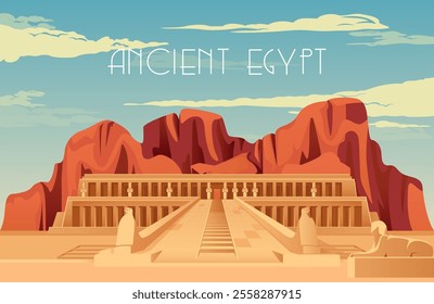 Temple of Hatshepsut - Egypt - Stock Illustration as EPS 10 File