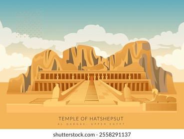 Temple of Hatshepsut - Egypt - Stock Illustration as EPS 10 File