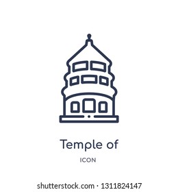 temple of heaven in beijing icon from monuments outline collection. Thin line temple of heaven in beijing icon isolated on white background.