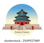 Temple of Heaven - complex of imperial religious buildings in Beijing China - Stock Illustration as EPS10 File