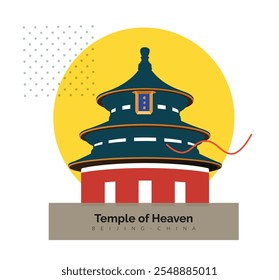 Temple of Heaven - complex of imperial religious buildings in Beijing China - Stock Illustration as EPS10 File