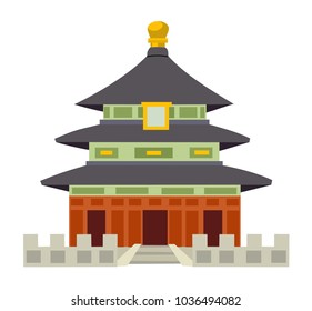 Temple of Heaven, isolated on white background. Vector illustration.