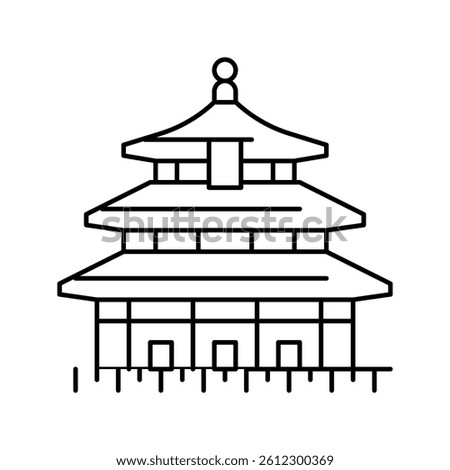 temple of heaven line icon vector. temple of heaven sign. isolated contour symbol black illustration