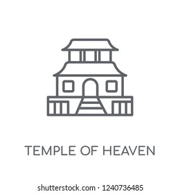 Temple of heaven linear icon. Modern outline Temple of heaven logo concept on white background from Architecture and Travel collection. Suitable for use on web apps, mobile apps and print media.