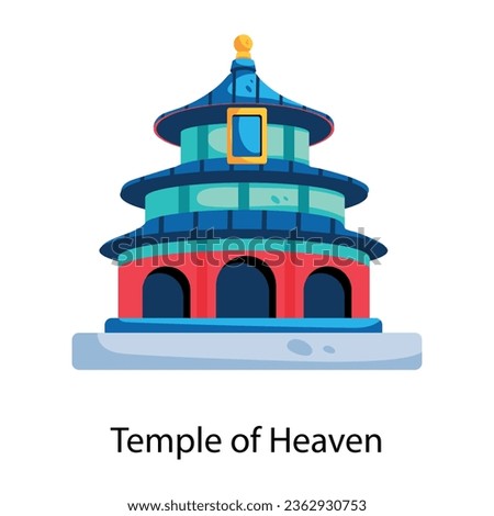 Temple of heaven premium flat icon 