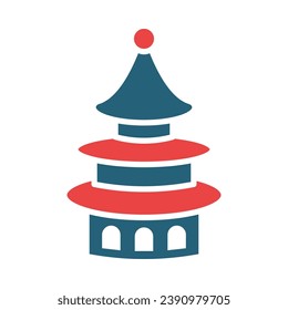 Temple Of Heaven Vector Glyph Two Color Icons For Personal And Commercial Use.
