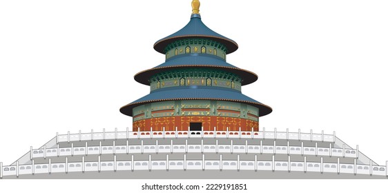 Temple of Heaven Vector Illustration