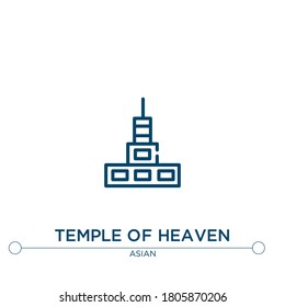 temple of heaven vector line icon. Simple element illustration. temple of heaven outline icon from asian concept. Can be used for web and mobile
