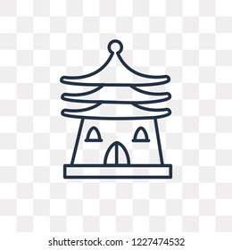 Temple of heaven vector outline icon isolated on transparent background, high quality linear Temple of heaven transparency concept can be used web and mobile