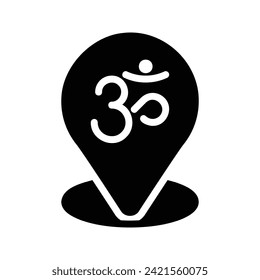 Temple, Hinduism Flat Icon Logo Illustration. Hinduism Icon-set. Suitable For Web Design, Logo, App.