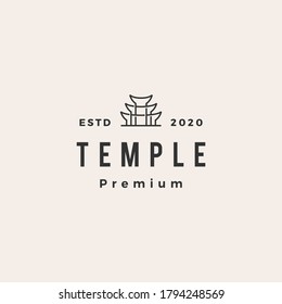 temple hipster vintage logo vector icon illustration