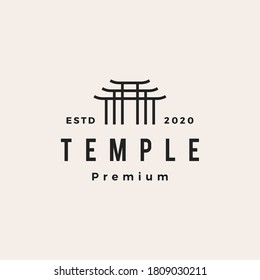 Tempelhipster-Vintage-Logo, Vektorsymbol
