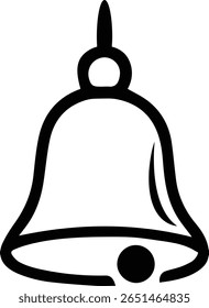 Temple and Home Bell Vector – Simple Hanging Bell Silhouette for Spiritual Decor, Cricut, and Religious Art