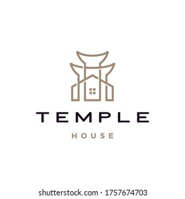 ilustración de icono vectorial del logotipo de la casa de templo