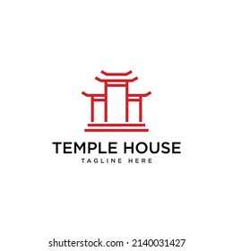 Temple house logo vector icon illustration
