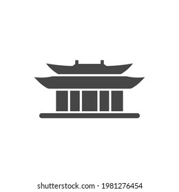 Temple Icon Black and White Vector Graphic