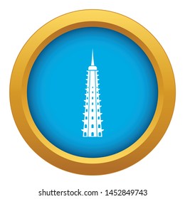 Temple icon blue vector isolated on white background for any design