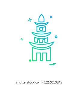 Temple icon design vector