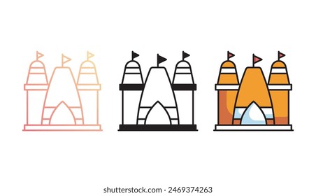Temple icon design with white background stock illustration