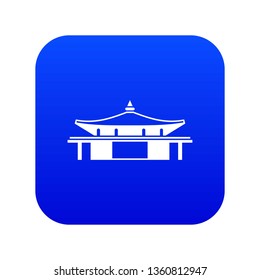 Temple icon digital blue for any design isolated on white vector illustration