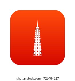 Temple icon digital red for any design isolated on white vector illustration