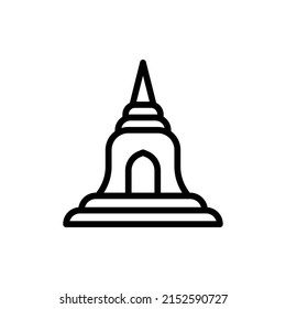 Temple Icon. Line Art Style Design Isolated On White Background