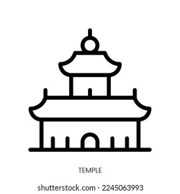 temple icon. Line Art Style Design Isolated On White Background