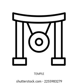 temple icon. Line Art Style Design Isolated On White Background