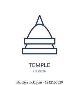 Temple icon. Temple linear symbol design from Religion collection. Simple outline element vector illustration on white background.