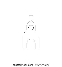 Icono de templo en fondo blanco
