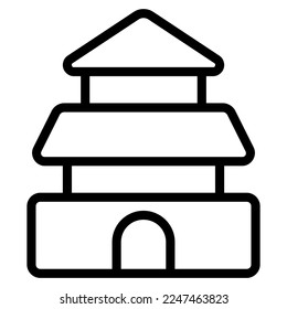 temple icon with outline style. Suitable for website design, logo, app and UI. Based on the size of the icon in general, so it can be reduced.	
