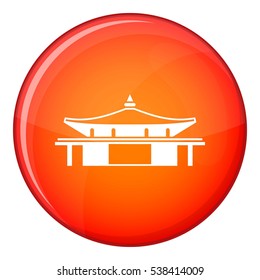 Temple icon in red circle isolated on white background vector illustration