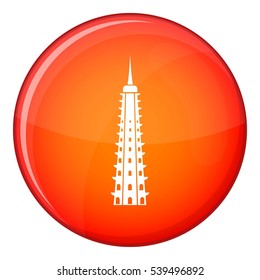 Temple icon in red circle isolated on white background vector illustration