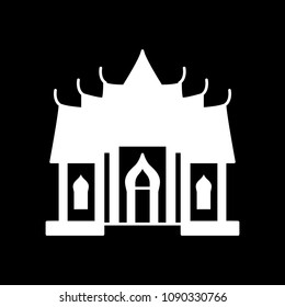 Temple icon. Silhouette Astronaut vector icon for web design isolated on black background